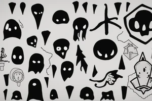 a minimal and modern ghost tattoo idea