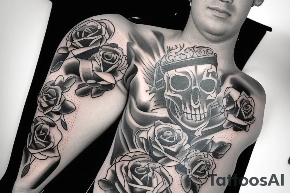 Memorial tattoo for passed friend named faraz with a car and a road and a rose tattoo idea