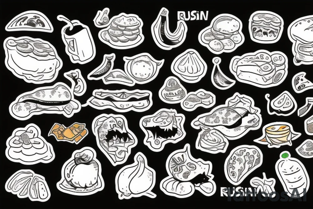 Doodle-art about Russian food tattoo idea