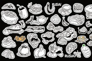 Doodle-art about Russian food tattoo idea