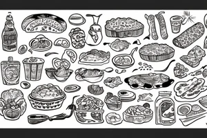 Doodle-art about Russian food tattoo idea
