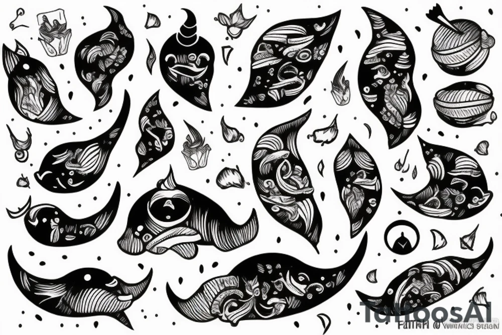 A mystic narwhal tattoo idea