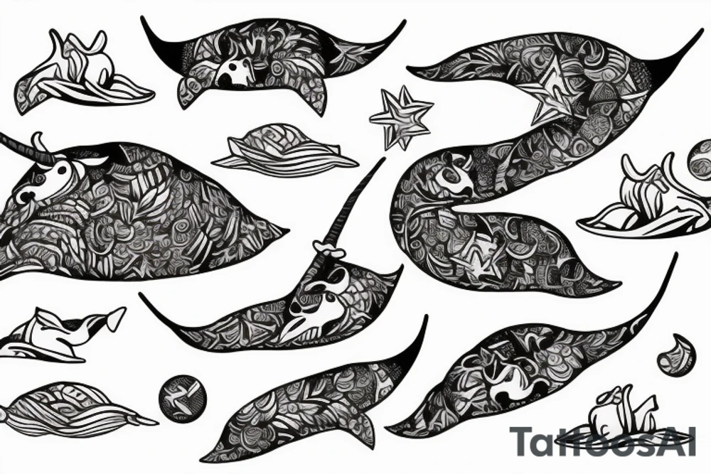 A mystic narwhal tattoo idea