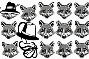 A raccoon in a hat tattoo idea