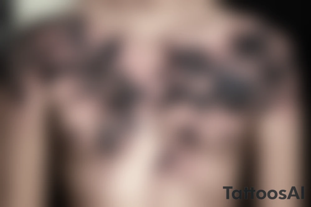 Flowers on chest tattoo idea