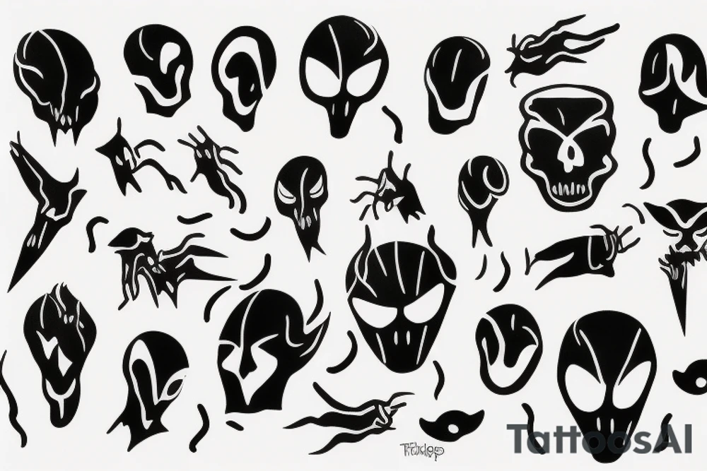 a minimal and modern ghost tattoo idea