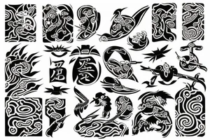 Japanese elements tattoo idea