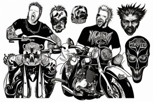 James Hetfield with a flame and motorcycle tattoo idea