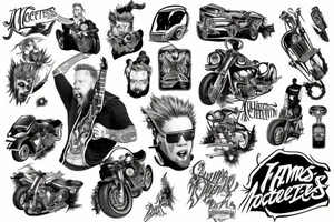 James Hetfield with a flame and motorcycle tattoo idea