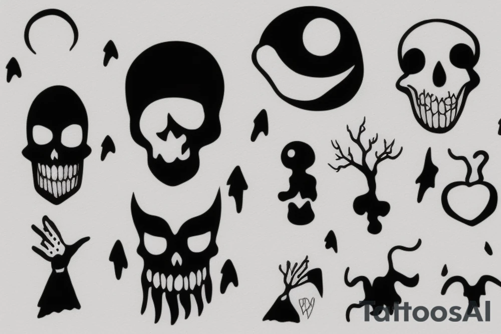a minimal and modern ghost tattoo idea