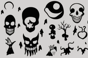a minimal and modern ghost tattoo idea