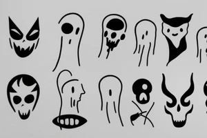 a minimal and modern ghost tattoo idea
