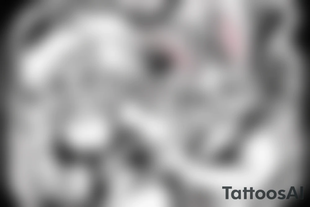 lola bunny with gun showing middle finger tattoo idea