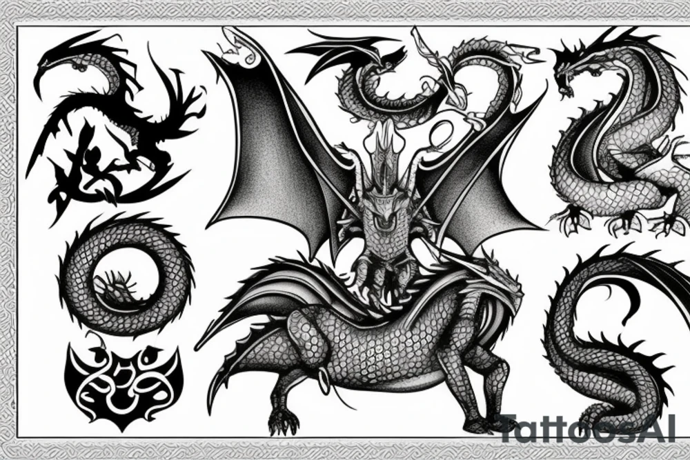 a knight with a dragon beside it tattoo idea