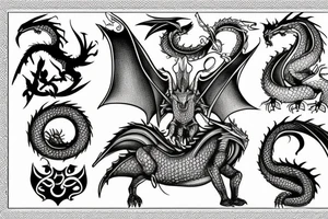 a knight with a dragon beside it tattoo idea