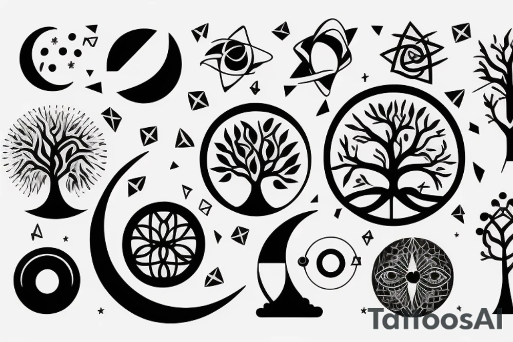 Electric, Taurus, tree of life, time, space, moon tattoo idea Electric, Taurus, tree of life, time, space, moon tattoo idea