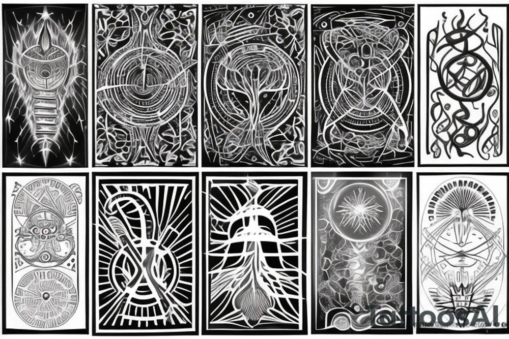 Electric, Taurus, tree of life, time, space, moon tattoo idea