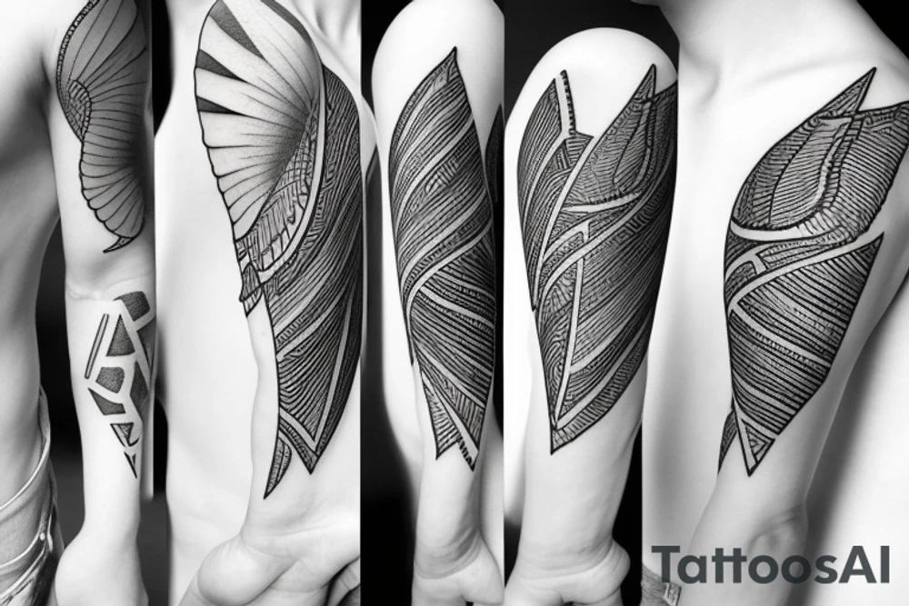 A small wing with the inscription tattoo idea