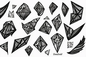 A broken diamond with a wing tattoo idea