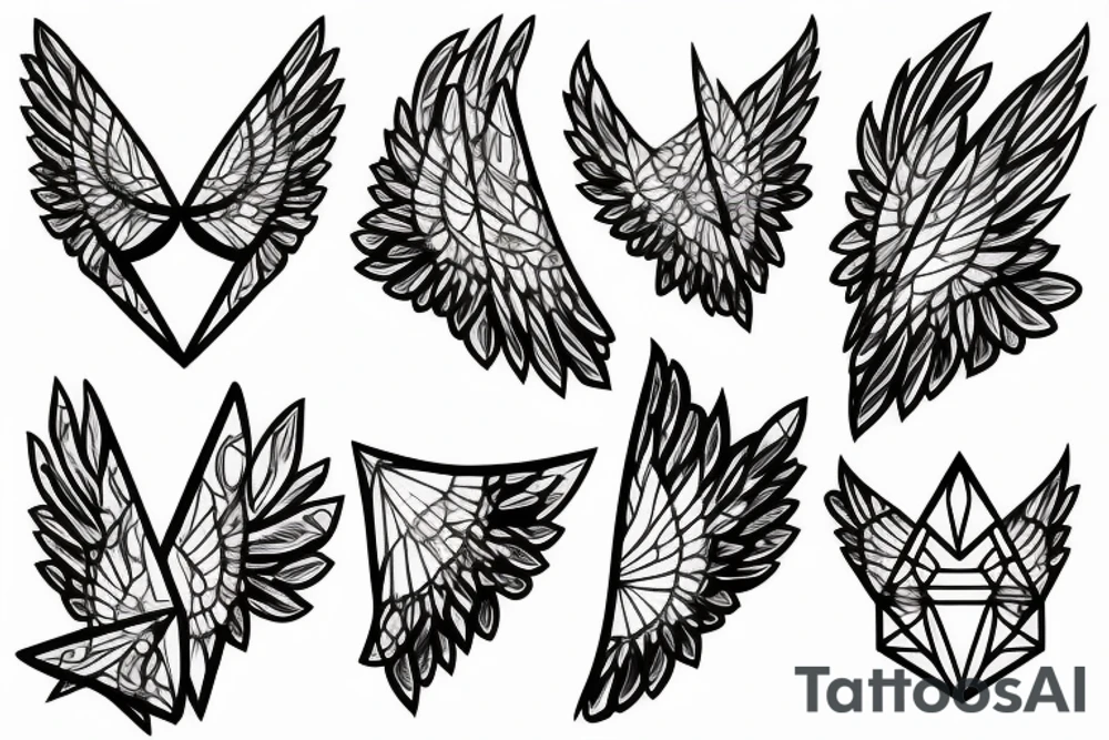 A broken diamond with a wing tattoo idea