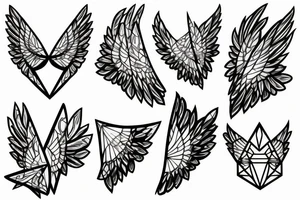 A broken diamond with a wing tattoo idea