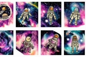 Space traveller inside the nebula tattoo idea