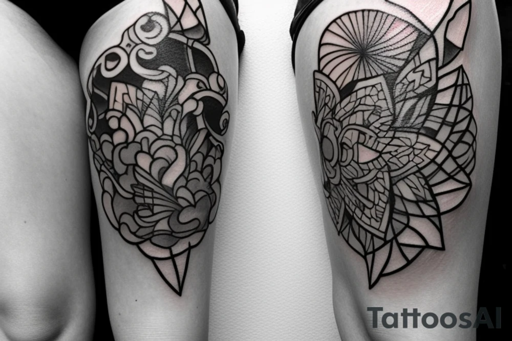 A tatoo with mix of my name as Omid and my wife as Nasim tattoo idea