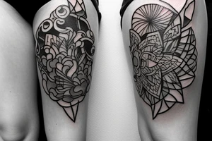 A tatoo with mix of my name as Omid and my wife as Nasim tattoo idea