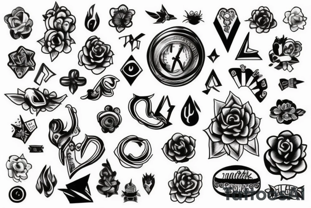 black and white and small symbol tattoo idea