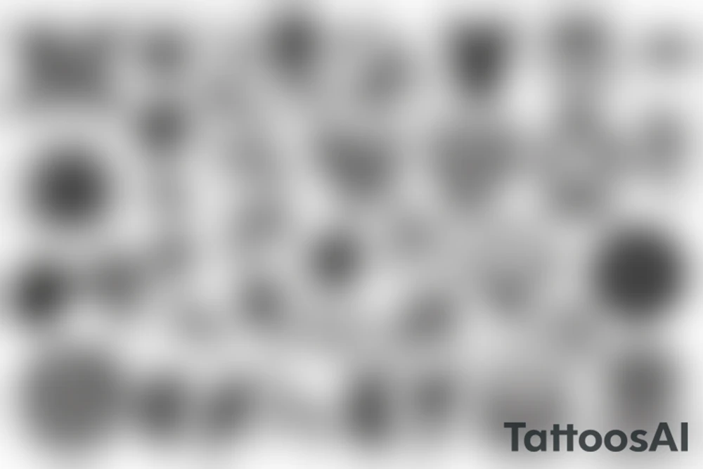 black and white and small symbol tattoo idea