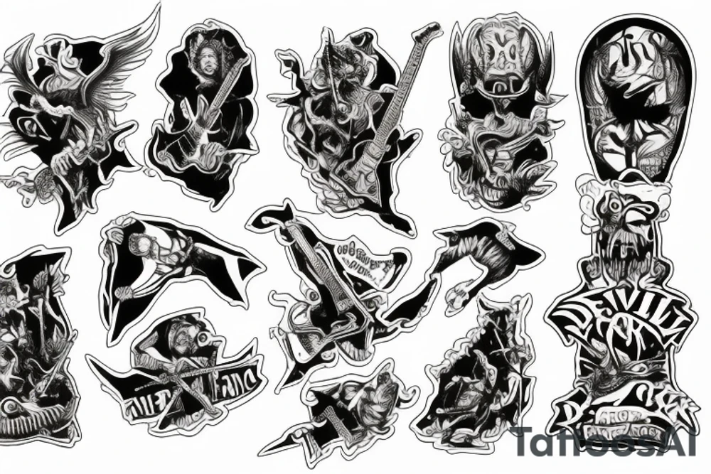 Devil guitar skateboard tattoo idea