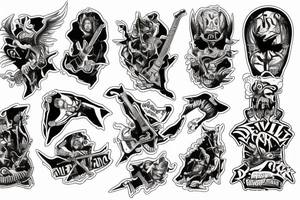 Devil guitar skateboard tattoo idea