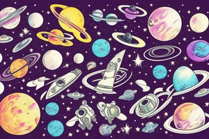 Space traveller inside the nebula tattoo idea