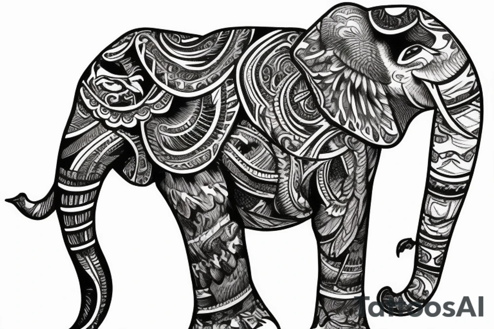 Eagle elephant tattoo idea