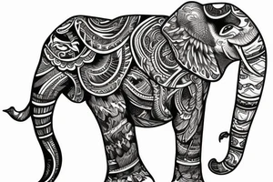 Eagle elephant tattoo idea