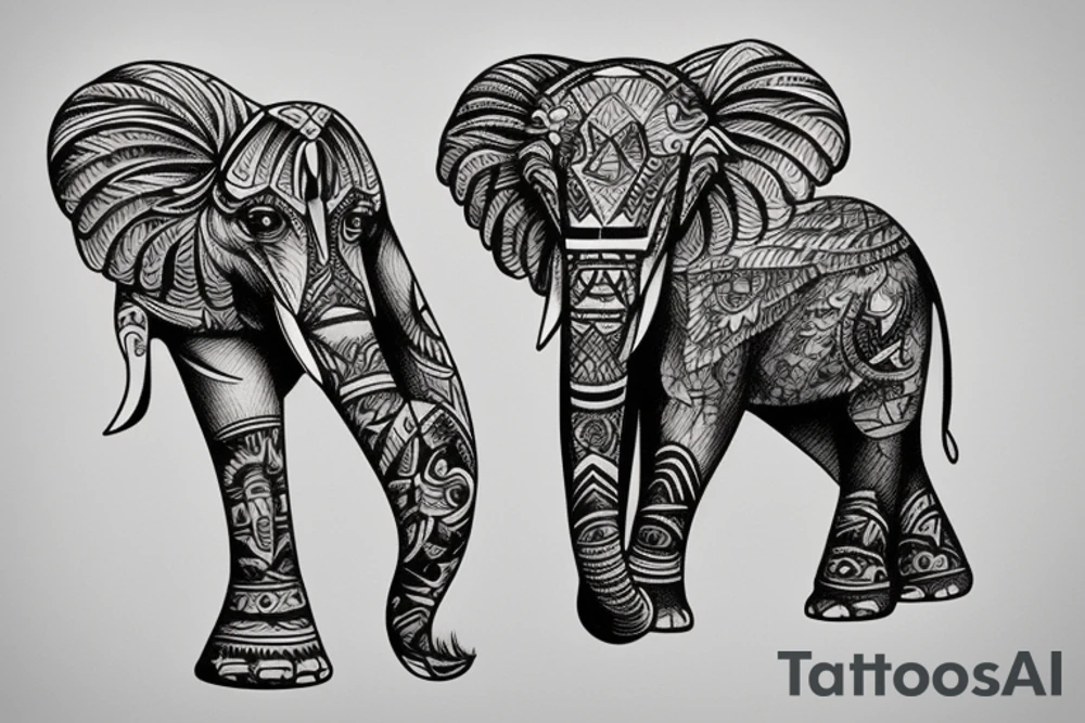 Eagle elephant tattoo idea