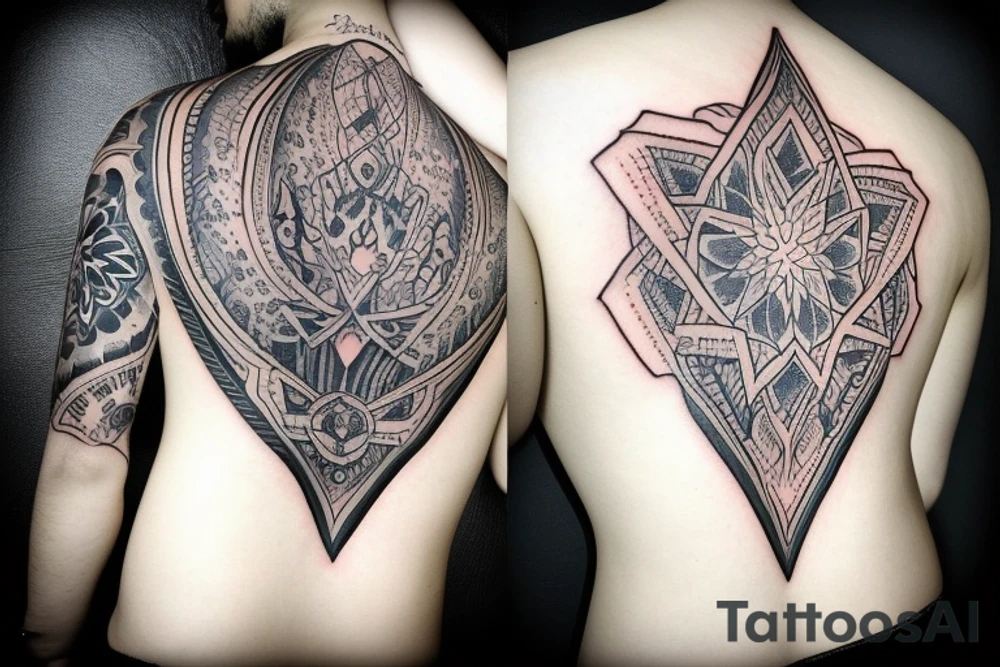 A tatoo with mix of my name as Omid and my wife as Nasim tattoo idea