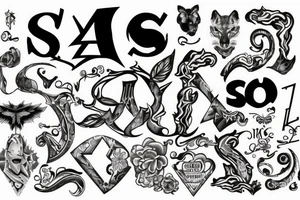 A combination of the letters S and M tattoo idea