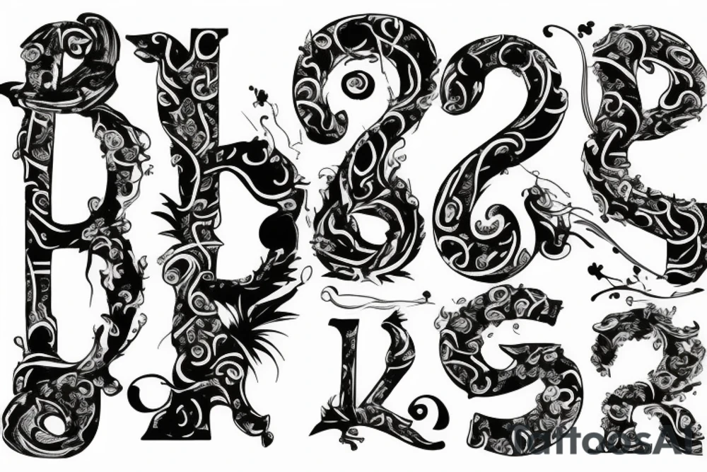 A combination of the letters S and M tattoo idea