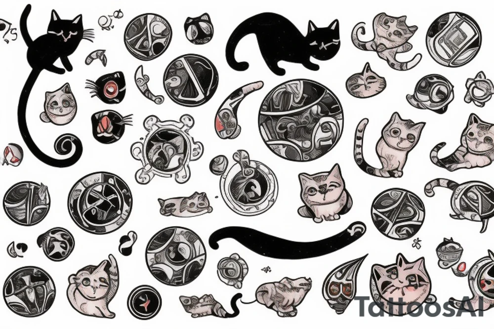 a cat in spaceship tattoo idea