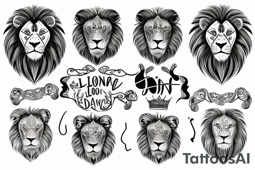 a lion with crown tattoo idea
