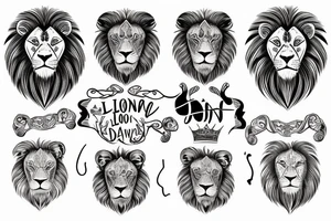a lion with crown tattoo idea