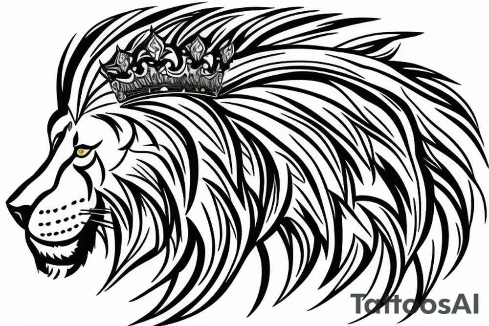 a lion with crown tattoo idea