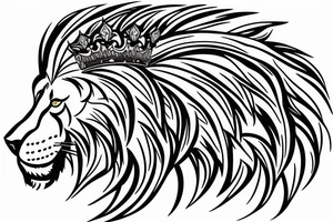 a lion with crown tattoo idea