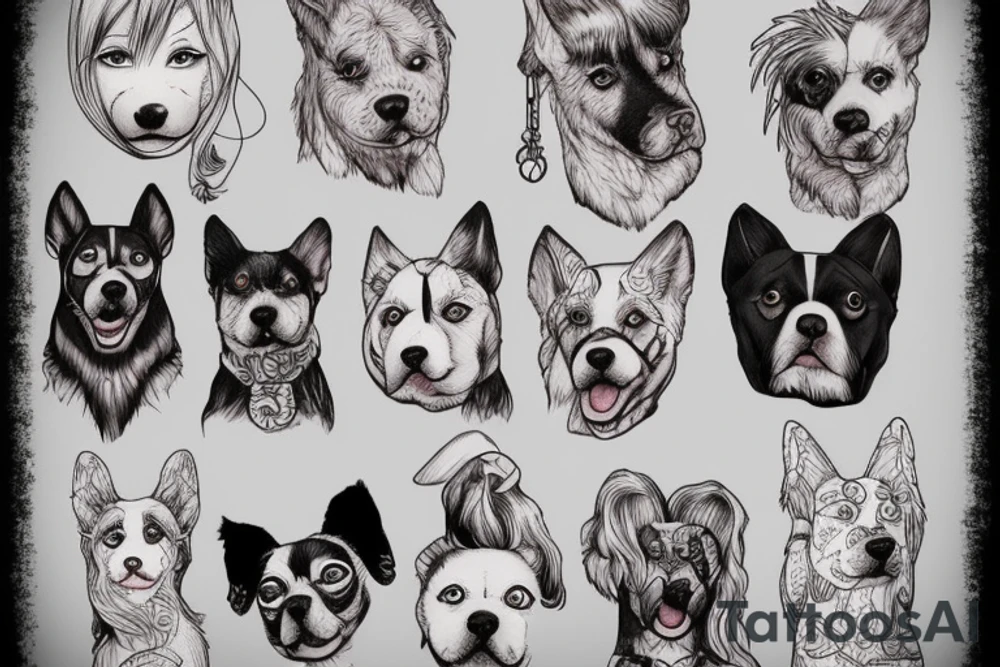 race sammoid dog with white hair tattoo idea