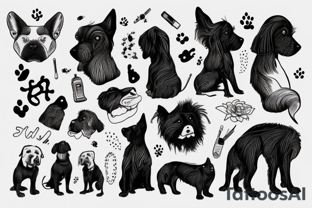 race sammoid dog with white hair tattoo idea