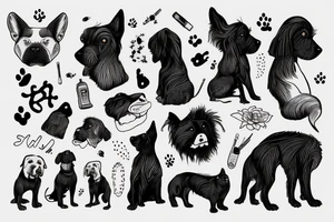 race sammoid dog with white hair tattoo idea