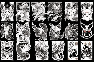 nine - tailed kitsune tattoo idea