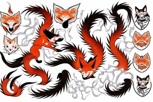 nine - tailed kitsune tattoo idea