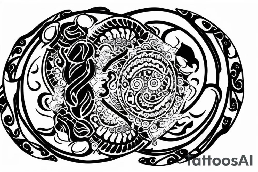 Turtle with yin yang on back tattoo idea
